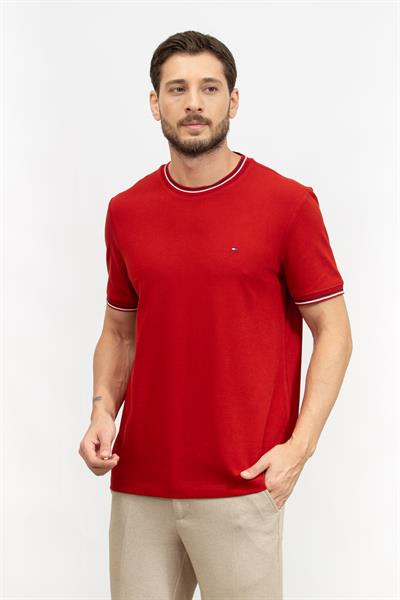 Tommy Hilfiger Erkek Bisiklet Yaka T-Shirt Kırmızı