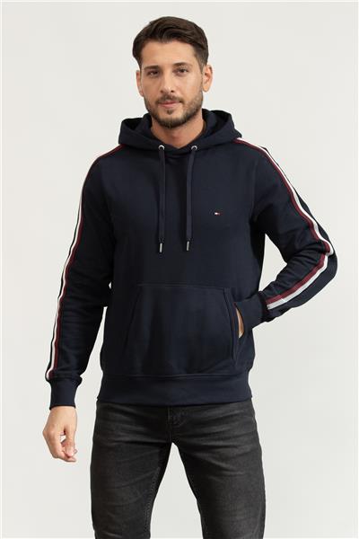 Tommy Hilfiger Erkek Kapüşonlu Sweatshirt Mavi