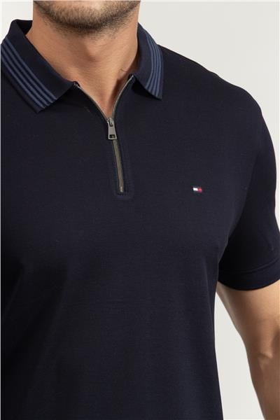 Tommy Hilfiger Erkek Polo Yaka T-Shirt Mavi