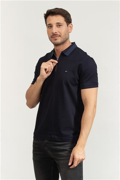 Tommy Hilfiger Erkek Polo Yaka T-Shirt Mavi