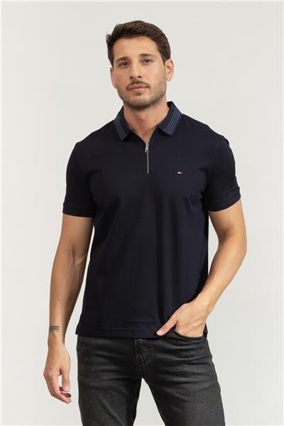 Tommy Hilfiger Erkek Polo Yaka T-Shirt Mavi