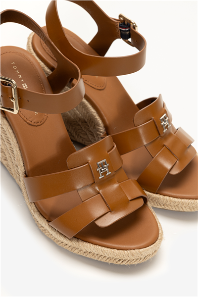 Tommy Hilfiger Espadrille High Wedge Leather Kadın Espadril