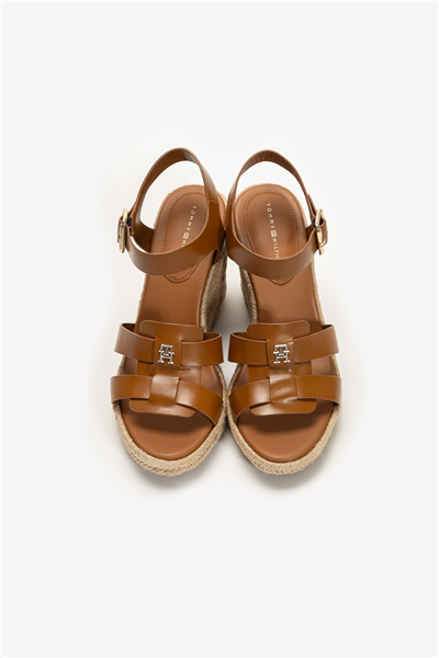 Tommy Hilfiger Espadrille High Wedge Leather Kadın Espadril