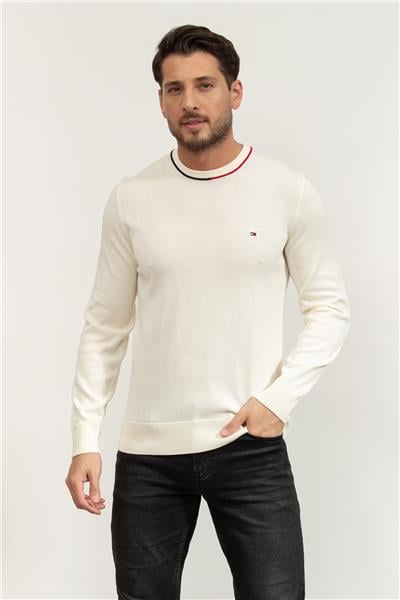 Tommy Hilfiger Fine Gauge Rwb Crew Neck Erkek Triko