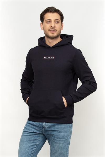 Tommy Hilfiger Graphic Erkek Kapüşonlu Sweatshirt Mavi