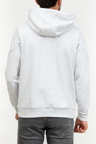 Tommy Hilfiger Graphic Erkek Kapüşonlu Sweatshirt Gri