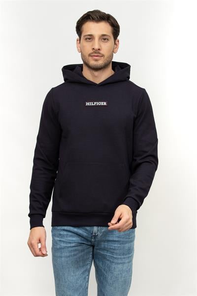 Tommy Hilfiger Graphic Erkek Kapüşonlu Sweatshirt Mavi