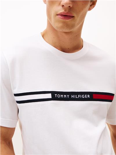 Tommy Hilfiger Hilfiger Chest Insert Tee Erkek Bisiklet Yaka T-Shirt