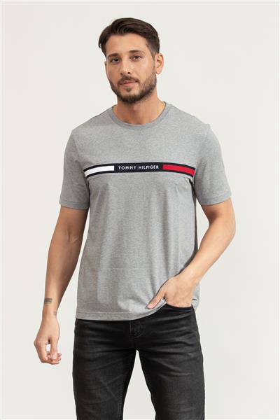 Tommy Hilfiger Hilfiger Chest Insert Tee Erkek Bisiklet Yaka T-Shirt