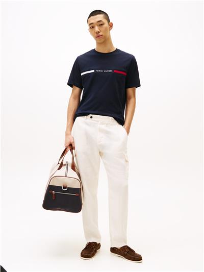 Tommy Hilfiger Hilfiger Chest Insert Tee Erkek Bisiklet Yaka T-Shirt