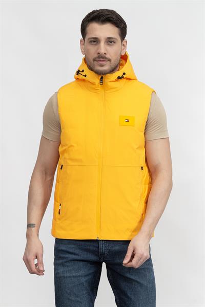 Tommy Hilfiger Mix Media Hooded Vest Erkek Yelek Sarı