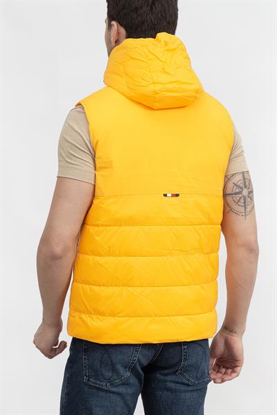 Tommy Hilfiger Mix Media Hooded Vest Erkek Yelek Sarı