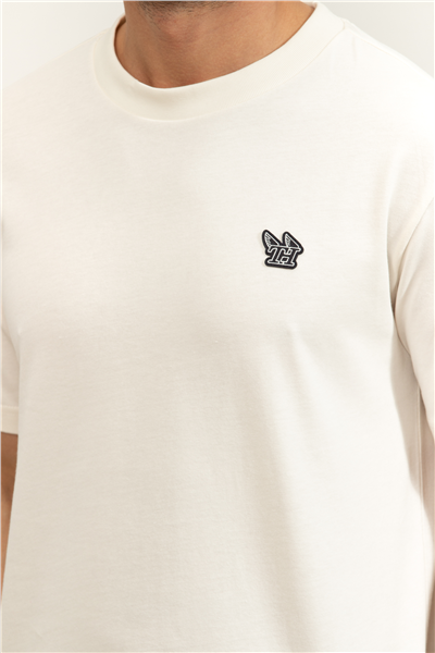 Tommy Hilfiger Modern Athleisure H Badge Tee Erkek Bisiklet Yaka T-Shirt