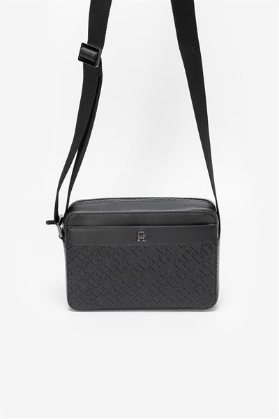 Tommy Hilfiger Monogram Erkek El Çantası Siyah
