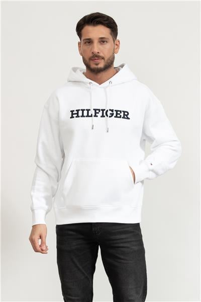 Tommy Hilfiger Monotype Embro Hoodie Erkek Kapüşonlu Sweatshirt