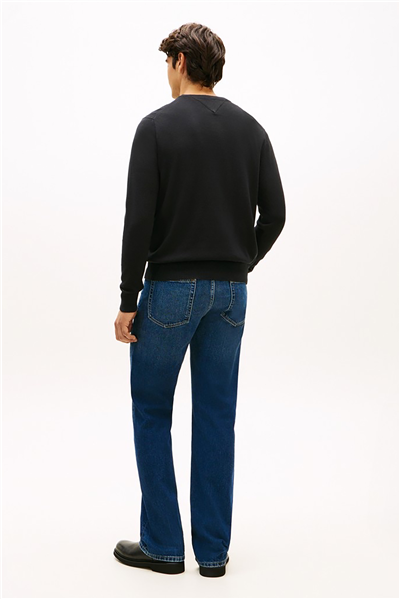 Tommy Hilfiger Pima Org Ctn Cashmere Crew Neck Erkek Triko Siyah