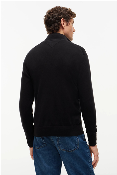 Tommy Hilfiger Pima Org Ctn Cashmere Zip Thru Erkek Hırka Siyah