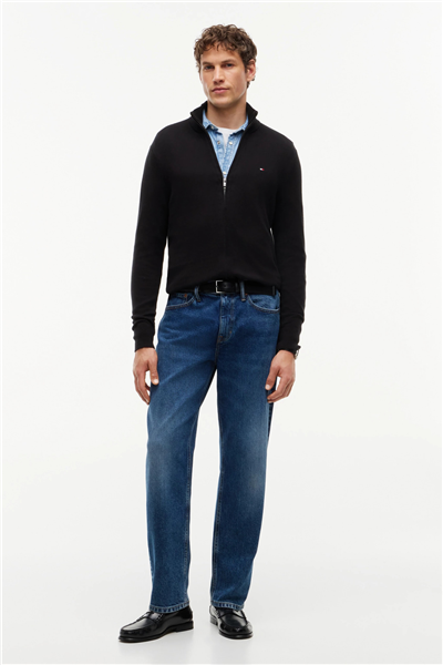 Tommy Hilfiger Pima Org Ctn Cashmere Zip Thru Erkek Hırka Siyah