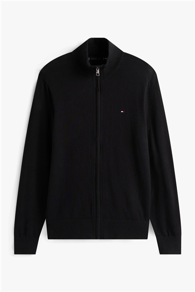 Tommy Hilfiger Pima Org Ctn Cashmere Zip Thru Erkek Hırka Siyah