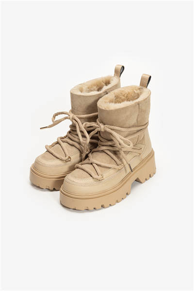 Tommy Hilfiger Real Shearling Laceup Snowboot Kadın Bot