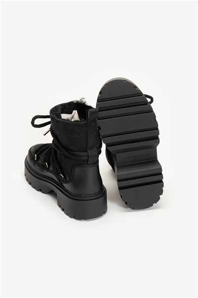 Tommy Hilfiger Real Shearling Laceup Snowboot Kadın Bot