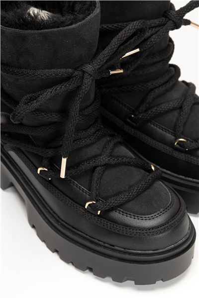 Tommy Hilfiger Real Shearling Laceup Snowboot Kadın Bot