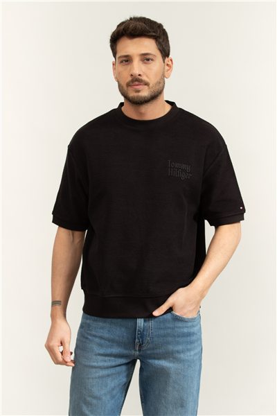 Tommy Hilfiger Reversed Terry SS Sweatshirt Erkek Bisiklet Yaka Sweatshirt