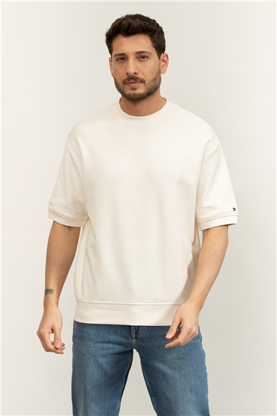 Tommy Hilfiger Reversed Terry SS Sweatshirt Erkek Bisiklet Yaka Sweatshirt