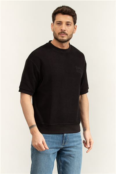 Tommy Hilfiger Reversed Terry SS Sweatshirt Erkek Bisiklet Yaka Sweatshirt