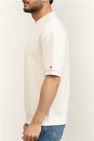 Tommy Hilfiger Reversed Terry SS Sweatshirt Erkek Bisiklet Yaka Sweatshirt