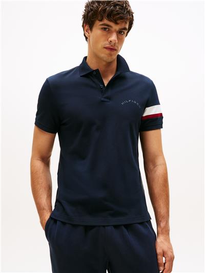 Tommy Hilfiger Rwb Sleeve Tape Reg Erkek Polo Yaka T-Shirt