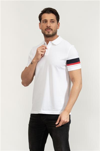 Tommy Hilfiger Rwb Sleeve Tape Reg Erkek Polo Yaka T-Shirt