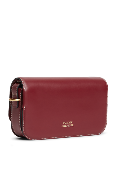 Tommy Hilfiger Script Leather Flap Kadın Mini Omuz Çantası
