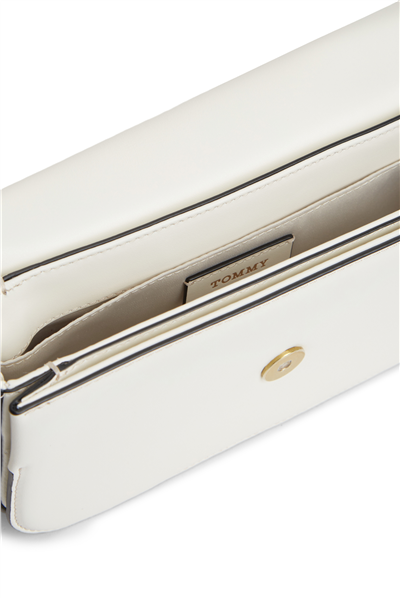 Tommy Hilfiger Script Leather Flap Kadın Mini Omuz Çantası