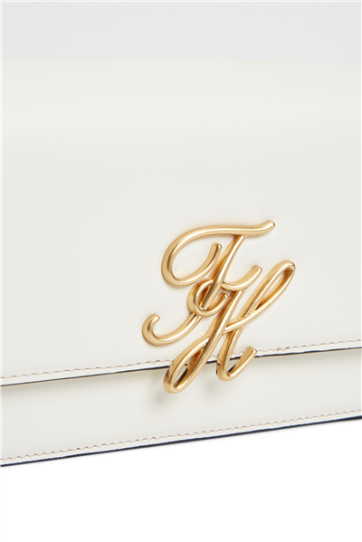 Tommy Hilfiger Script Leather Flap Kadın Mini Omuz Çantası