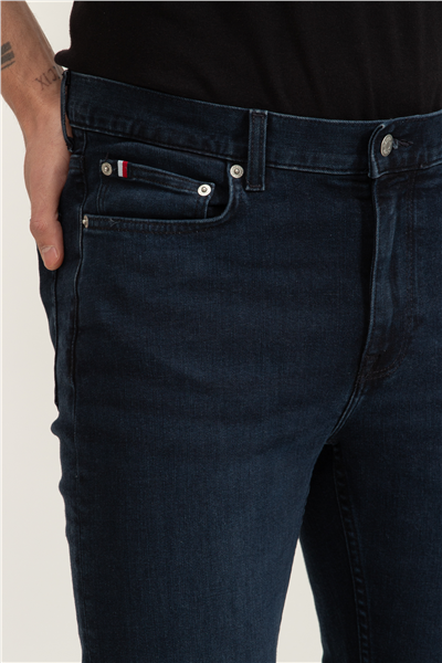 Tommy Hilfiger Slim Bleecker Calder Blue Black Erkek Jean Pantolon