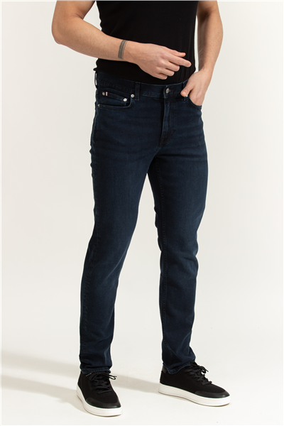 Tommy Hilfiger Slim Bleecker Calder Blue Black Erkek Jean Pantolon