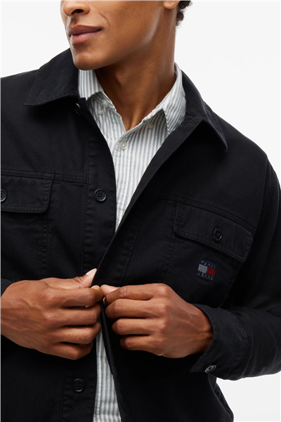 Tommy Hilfiger Tjm Essential Overshirt Erkek Gömlek Siyah