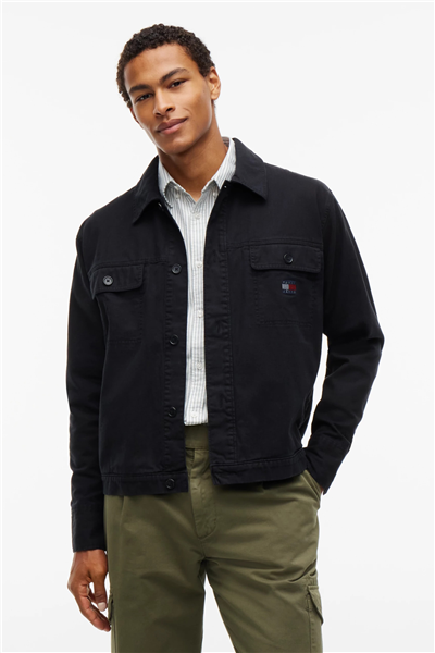 Tommy Hilfiger Tjm Essential Overshirt Erkek Gömlek Siyah