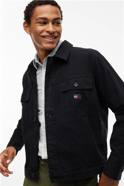 Tommy Hilfiger Tjm Essential Overshirt Erkek Gömlek Siyah