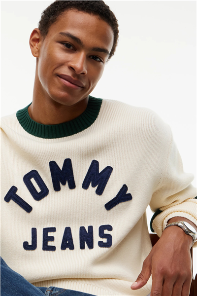 Tommy Hilfiger Tjm Reg New Classics Sweater Ext Erkek Triko Bej