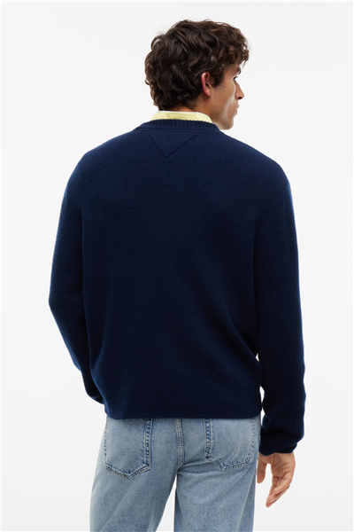 Tommy Hilfiger Tjm Reg Wool Mix Sweater Erkek Triko Mavi