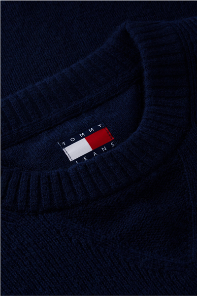 Tommy Hilfiger Tjm Reg Wool Mix Sweater Erkek Triko Mavi