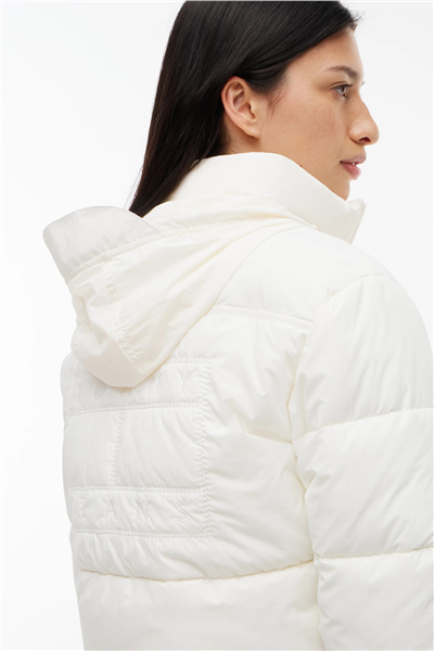 Tommy Hilfiger Tjw Flag Back Crop Ess Puffer Kadın Şişme Mont Beyaz