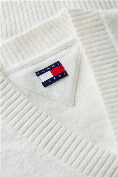 Tommy Hilfiger Tjw Fluffy Badge Cardigan Ext Kadın Triko Beyaz
