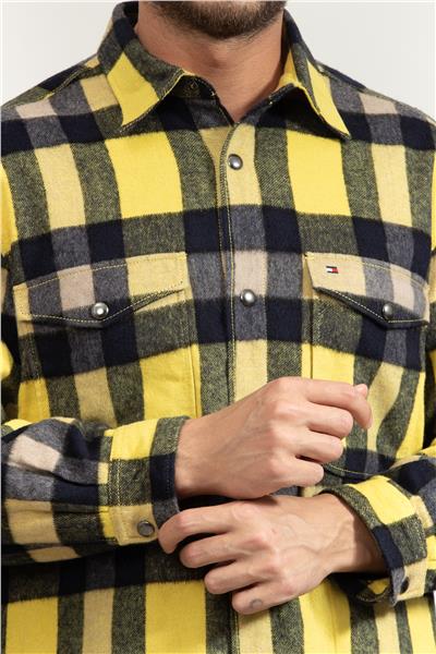 Tommy Hilfiger Wool Blend Check Erkek Gömlek