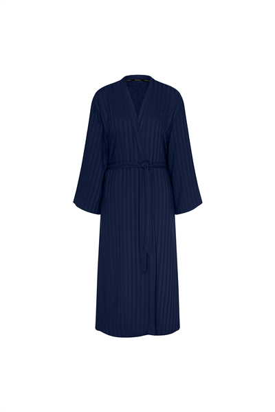 Triumph Amourette Jacquard Long Robe Kadın Sabahlık Lacivert