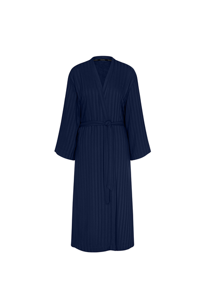 Triumph Amourette Jacquard Long Robe Kadın Sabahlık Lacivert