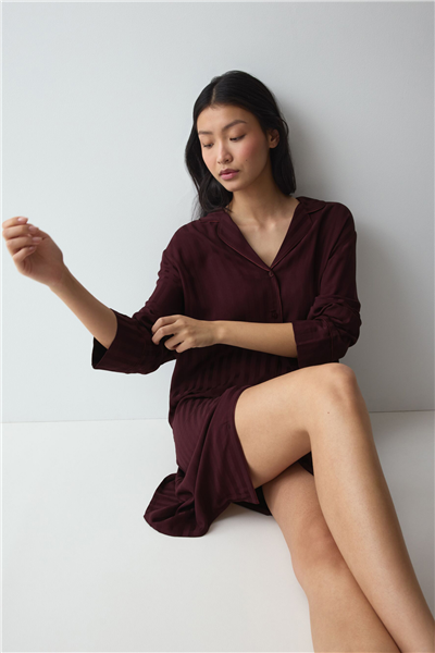 Triumph Amourette Jacquard NDW Kadın Gecelik Bordo