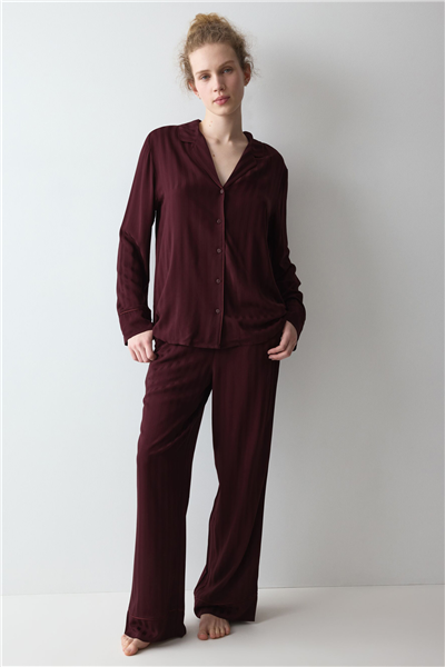 Triumph Amourette Jacquard PW Kadın Pijama Takımı Bordo